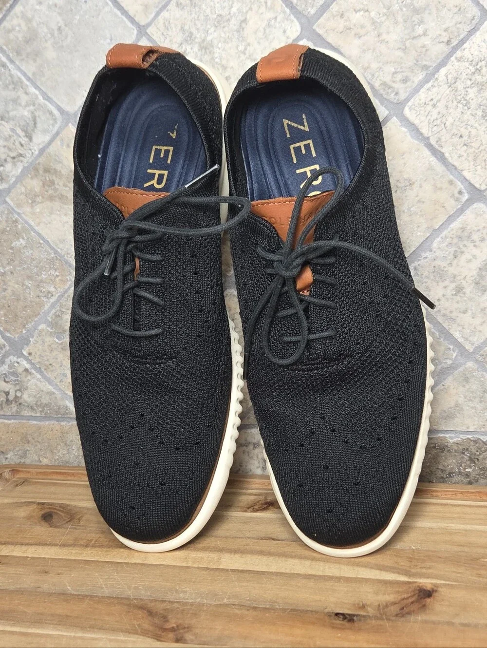 Cole Haan Mens 2. Zerogrand Stitchlite Wingtip Oxford Black Size 10 M